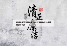 欧洲杯抽签分组结果公布,欧洲杯抽签分组结果公布时间