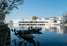 2024欧洲杯决赛时间是多少点啊,2024欧洲杯决赛时间是多少点啊英文