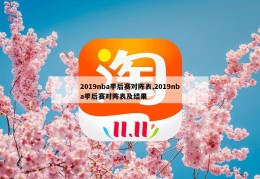 2019nba季后赛对阵表,2019nba季后赛对阵表及结果